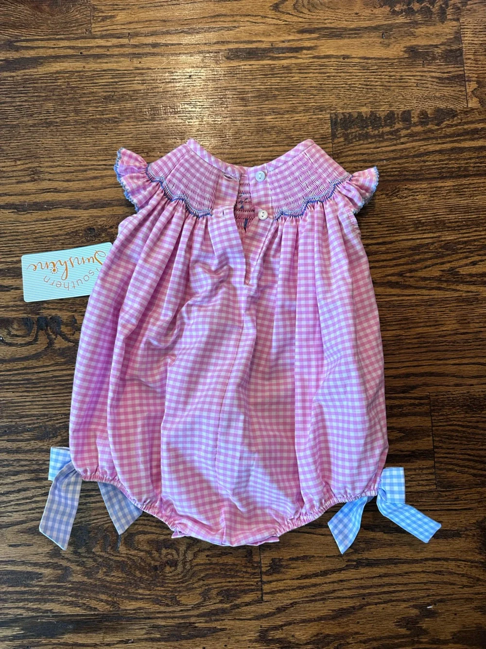 Pink Gingham Girls' Smocked Bubble Top